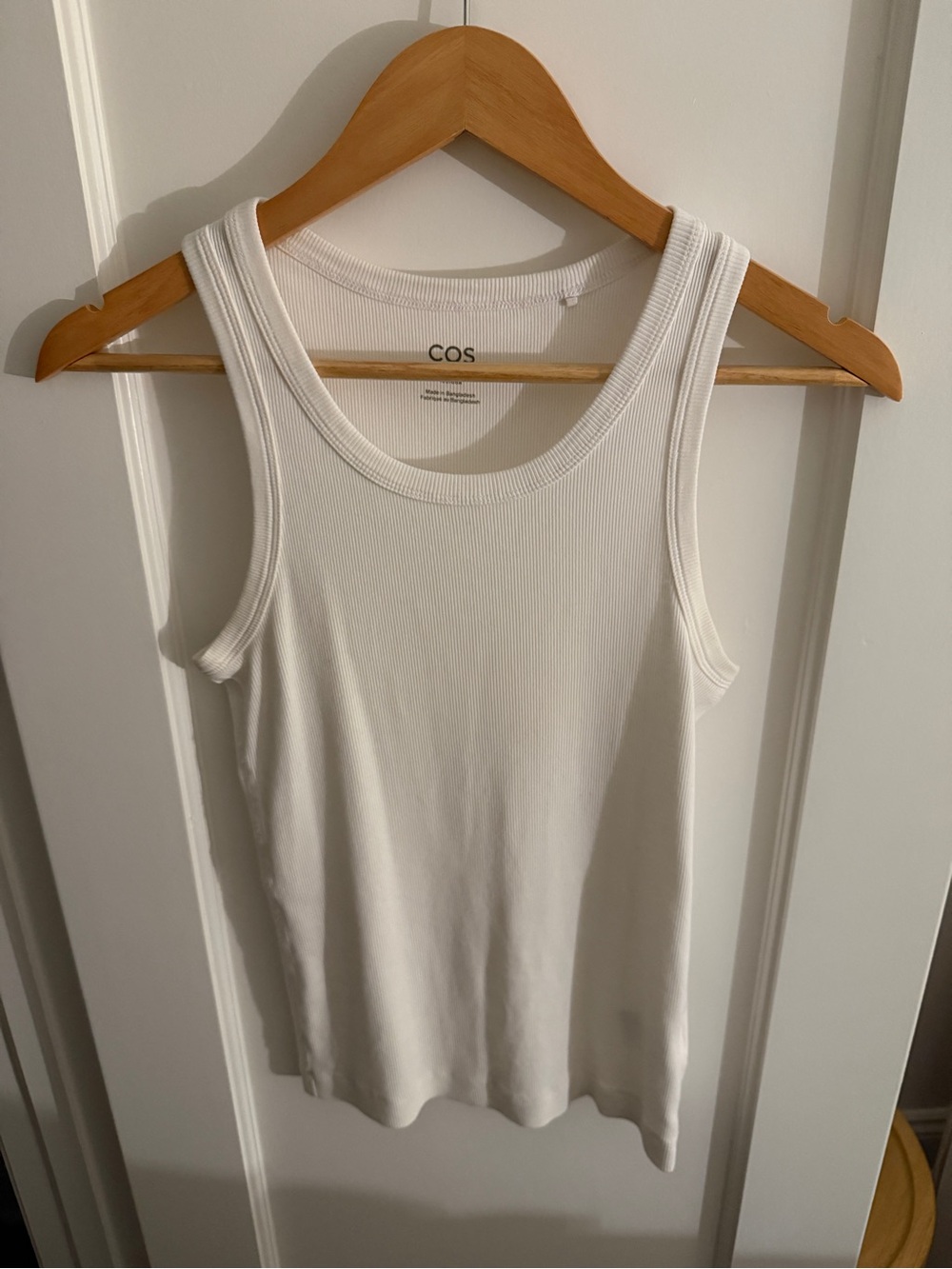 COS White Ribbed Tank Top